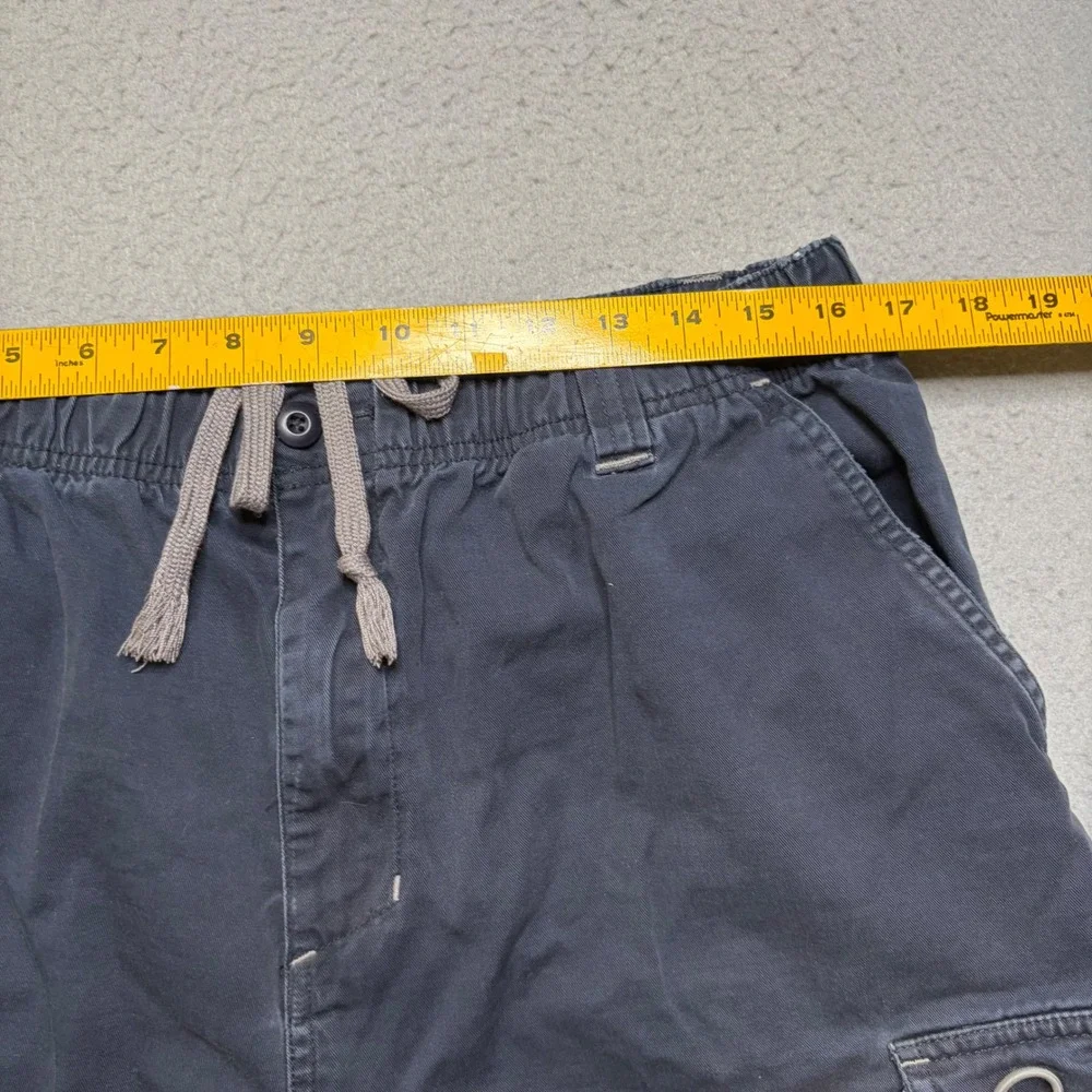 OP Sport Cargo Shorts Mens 34 Blue Y2K Faded Elastic Waist Utility Pockets